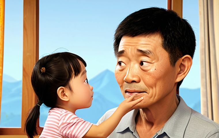 Vibrant and warm-toned illustration of a Chinese parent and their child (around 4-6 years old) watching 'The Little Bus Tayo Season 4' together. The child's face shows deep concentration and budding understanding, reflecting Tayo's role as an 'emotional coach' and 'social enlightener.' Subtle visual cues of emotions like empathy, thoughtfulness, and dawning understanding can be seen on the child's face, hinting at the show's impact on their emotional intelligence and social awareness. The background softly blurs between the animated world of Tayo and a cozy home setting, emphasizing a connected learning experience.