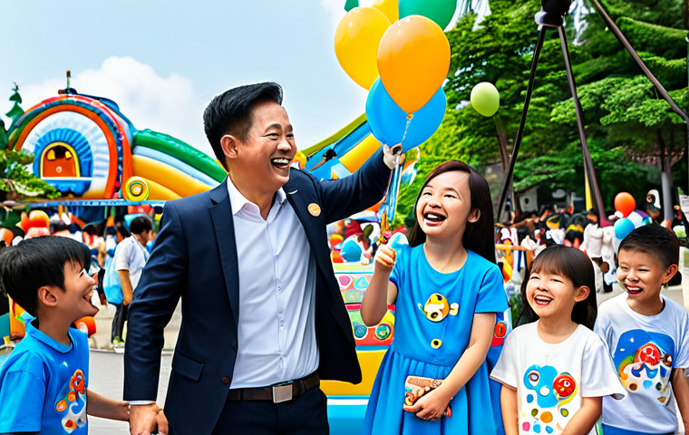 **

"A vibrant and cheerful scene at the Tayo the Little Bus 10th Anniversary celebration. Children and families are enjoying games, attractions, and activities at a Tayo-themed amusement park.  Tayo and his friends are performing on stage.  Bright colors, balloons, and festive decorations adorn the park.  Everyone is fully clothed and smiling, safe for work, appropriate content, family-friendly, professional illustration, perfect anatomy, natural proportions, well-formed hands, proper finger count. Focus on joyful expressions and a sense of community."

**