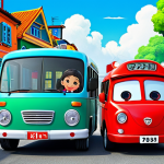 **

"Tayo the Little Bus and Rani, side-by-side, fully clothed, smiling in a brightly colored cartoon landscape with friendly-looking buildings. They are surrounded by other small, cheerful vehicles. Safe for work, appropriate content, family-friendly, perfect anatomy, correct proportions, natural pose, well-formed tires, proper vehicle design, professional illustration, high quality."

**