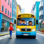 **

"Tayo the Little Bus and friends (Rogi, Gani, Rani) driving through a vibrant city, fully clothed, appropriate attire, safe for work, showcasing teamwork and friendship, colorful and cheerful, perfect anatomy, correct proportions, natural pose, professional children's illustration, family-friendly."

**