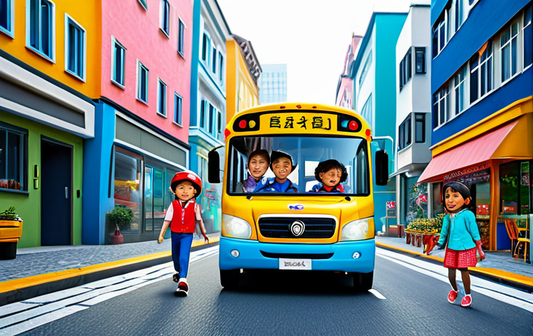**

"Tayo the Little Bus and friends (Rogi, Gani, Rani) driving through a vibrant city, fully clothed, appropriate attire, safe for work, showcasing teamwork and friendship, colorful and cheerful, perfect anatomy, correct proportions, natural pose, professional children's illustration, family-friendly."

**