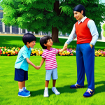 타요 교육적 메시지 분석 - **Prompt 1: Friendship and Cooperation:**
    "Tayo and his friends Rogi, Gani, and Lani, fully clot...