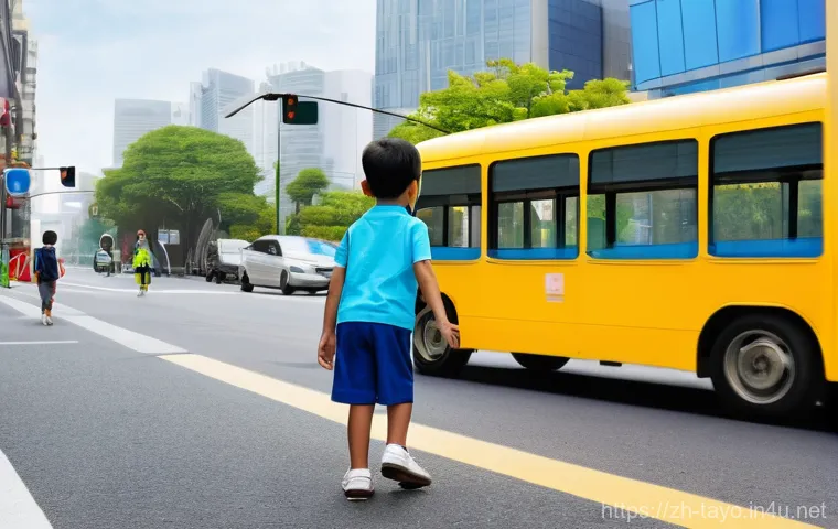 타요와 어린이 안전을 주제로 한 콘텐츠 - **Traffic Safety: Crossing the Road with Tayu**
    "A cheerful 5-year-old child, dressed in bright,...