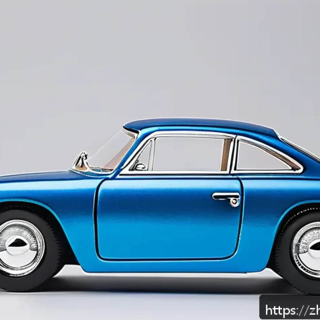타요 관련 장난감 - A highly detailed close-up of a collectible toy car in classic blue with environmentally friendly al...