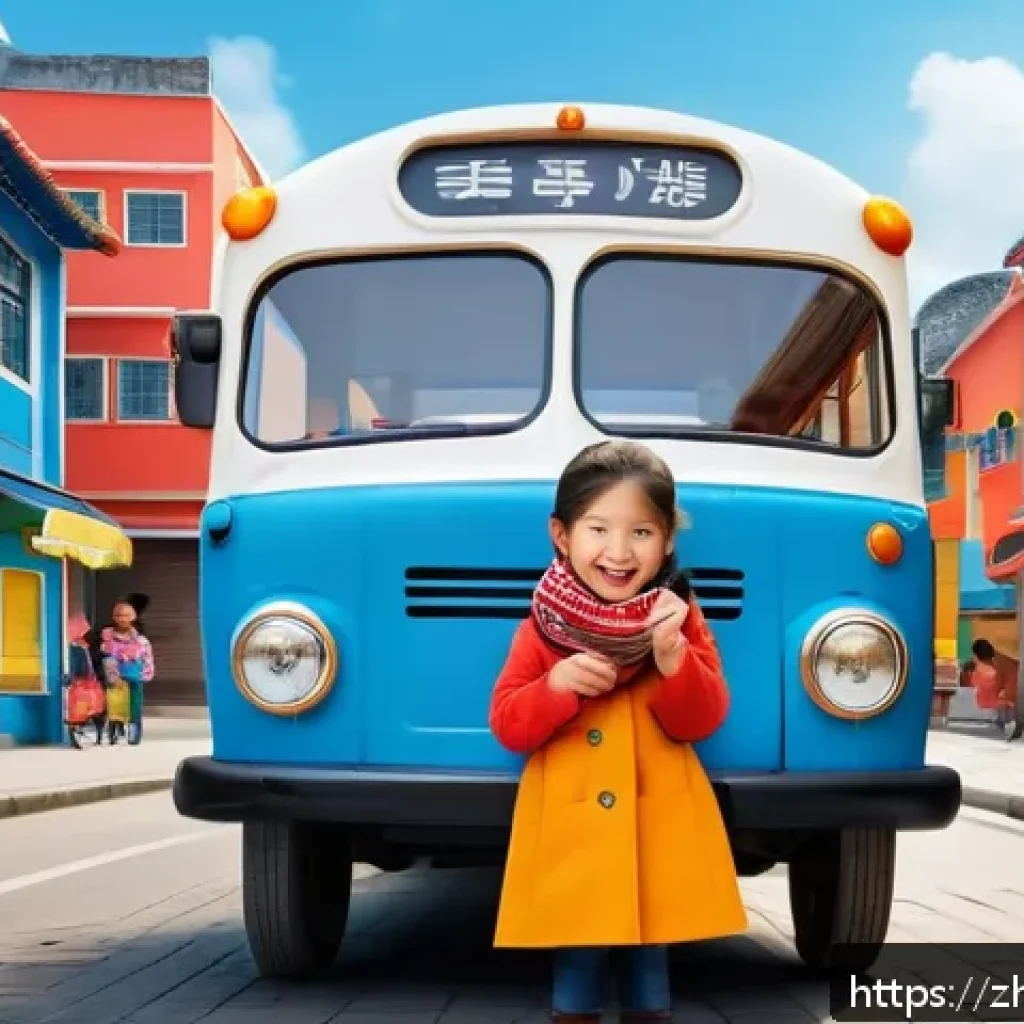 타요 캐릭터별 컬렉션 - A cheerful blue small bus character with big expressive eyes and a bright smile, designed as a frien...