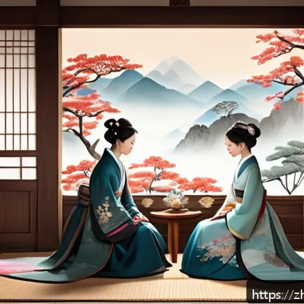 타요 한국과 해외 반응 차이 - A beautifully detailed scene of a Korean traditional setting inspired by the animation "Taiyu," feat...