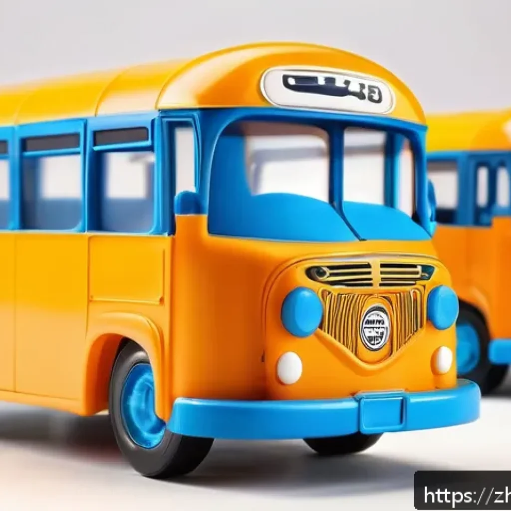 타요 관련 기념품 제작 - A detailed and vibrant 3D model of Tayo the Little Bus, featuring his iconic bright blue color and s...