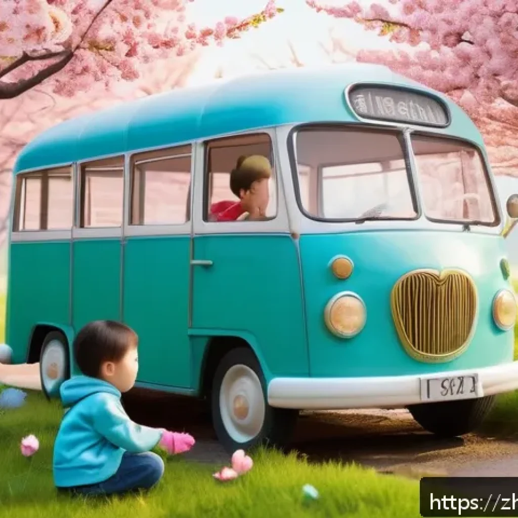 타요 시즌별 리뷰 - A charming spring scene featuring Tayo and friends as animated, colorful buses with friendly faces, ...