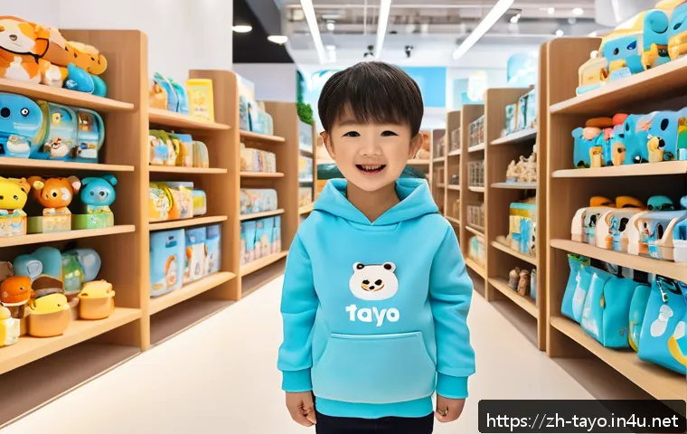 타요의 경제적 가치 - A vibrant, modern retail store interior showcasing a diverse range of Tayo-themed products including...